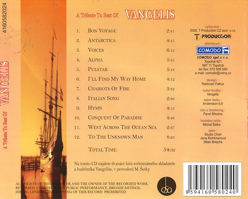 A Tribute To Best Of Vangelis CD cover