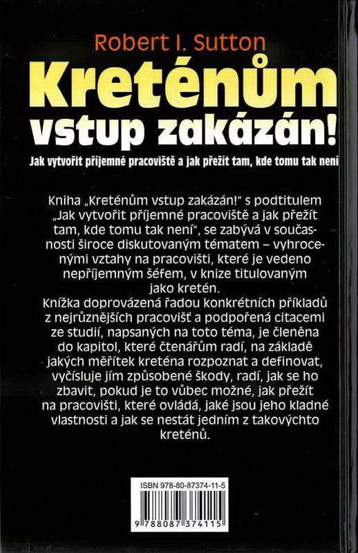 Kreténům vstup zakázán! (Robert I. Sutton)