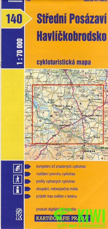 Střední Posázaví Havlíčkobrodsko cykloturistická mapa