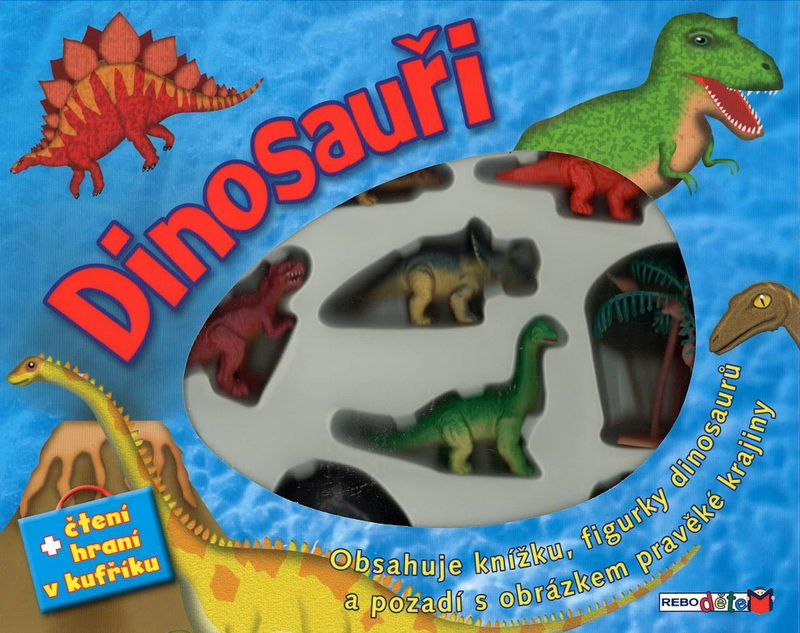 dinosauři + čtení, hraní v kufříku