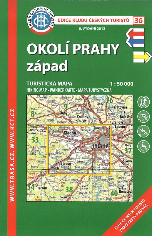 Turistická mapa okolí Prahy-západ 1:50 000