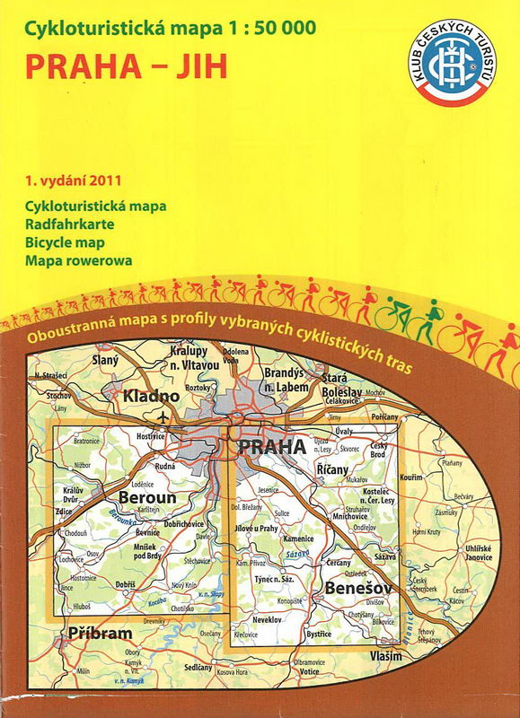 Cykloturistická mapa oboustraná Praha-jih 1:50 000