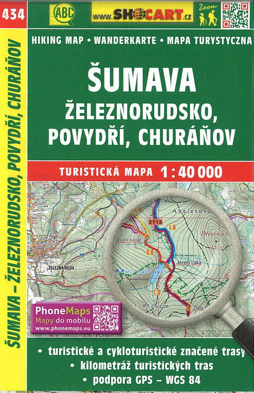 Turistická mapa, Šumava Železnorudsko Povydří Churáňov 1:40 000