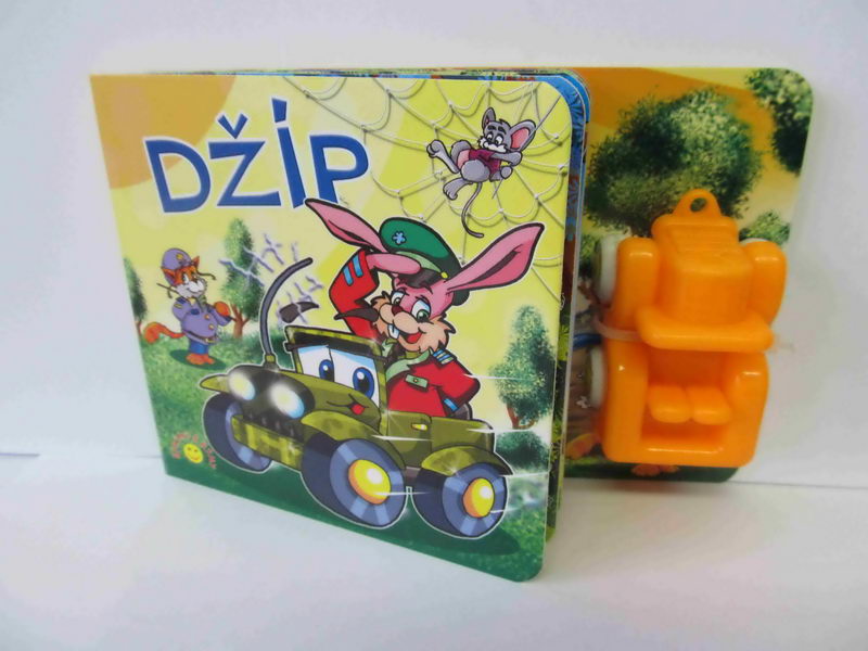 leporelo džíp + hračka (džíp oranžový)