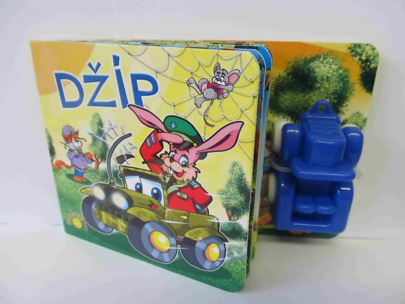 leporelo džíp + hračka (džíp modrý)