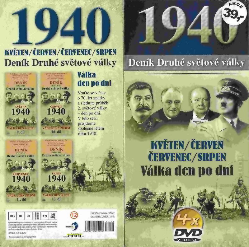 Deník Druhé světové války 1940, květen - srpen 4x DVD