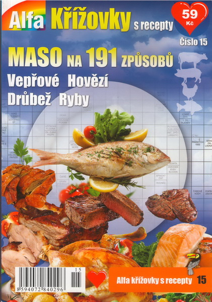 Alfa křížovky s recepty 15, maso na 191 způsobů