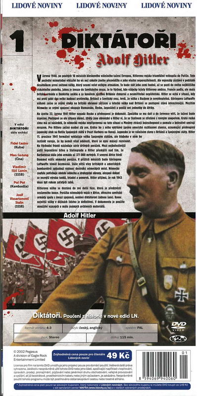 Diktátoři 1 Adolf Hitler DVD