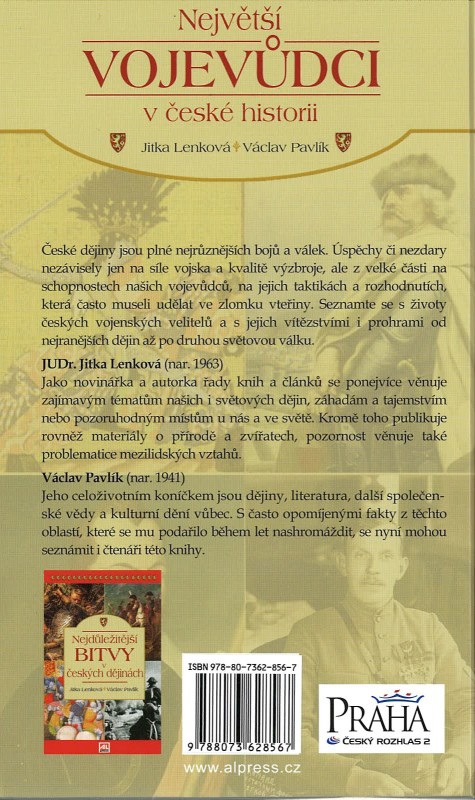 Největší vojevůdci v české historii (Jitka Lenková Václav Pavlík)