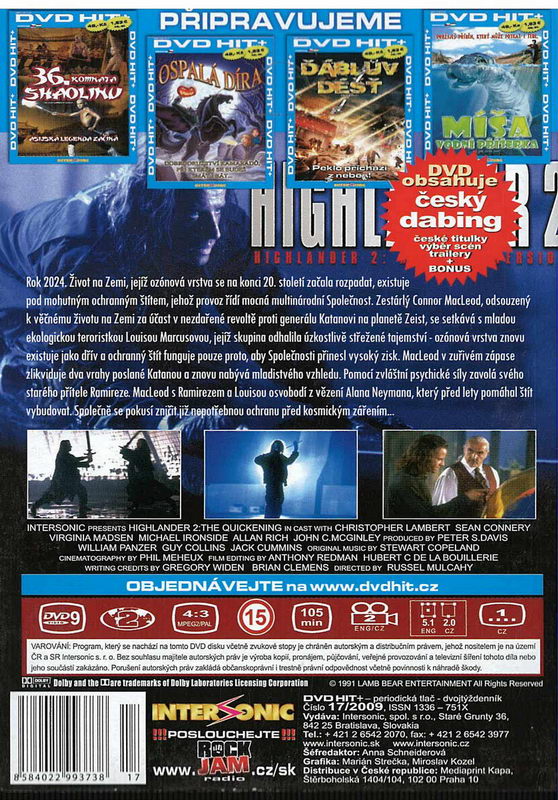 Highlander 2 - Síla kouzla DVD