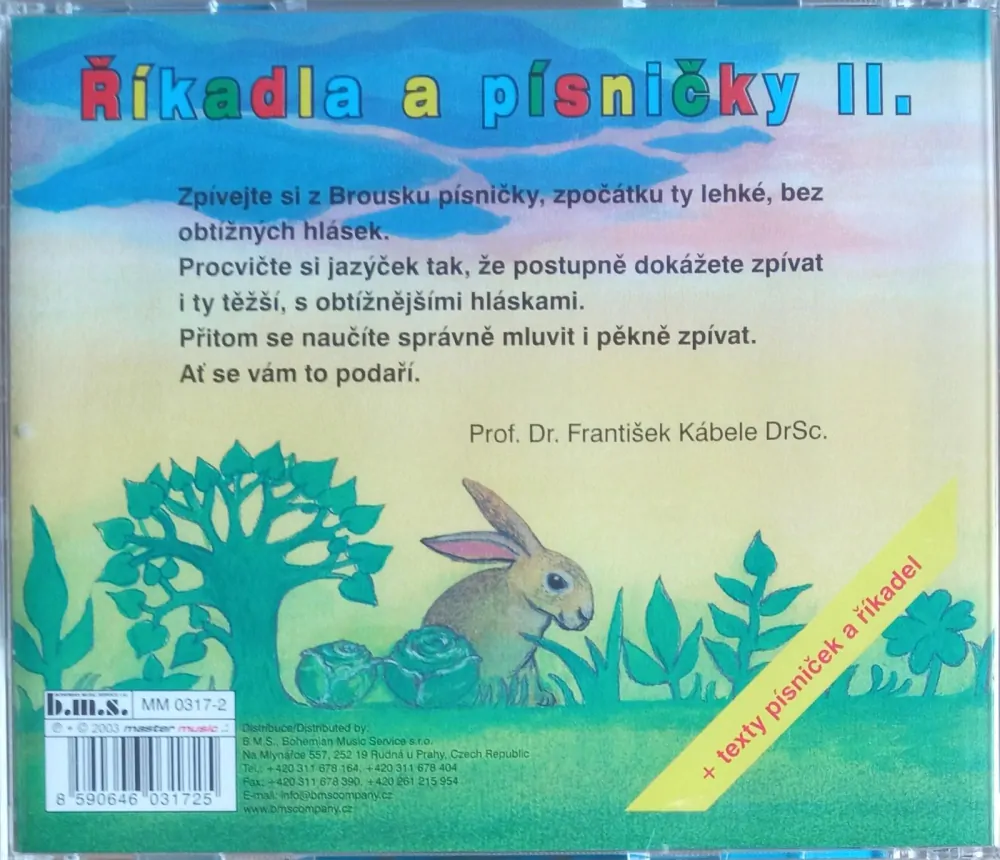 Říkadla a písničky Brousek pro tvůj jazýček II. CD