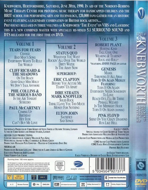 Live At Knebworth - Parts One, Two & Three 2xDVD (bazarové zboží)
