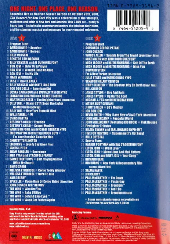 The Concert For New York City 2xDVD (bazarové zboží)