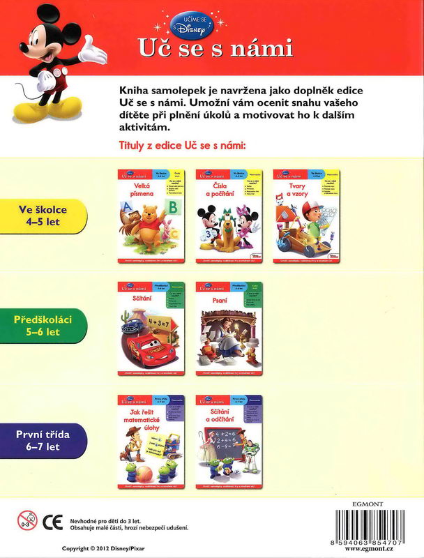 Disney Walt School Skills Album samolepek Cars Uč se s námi