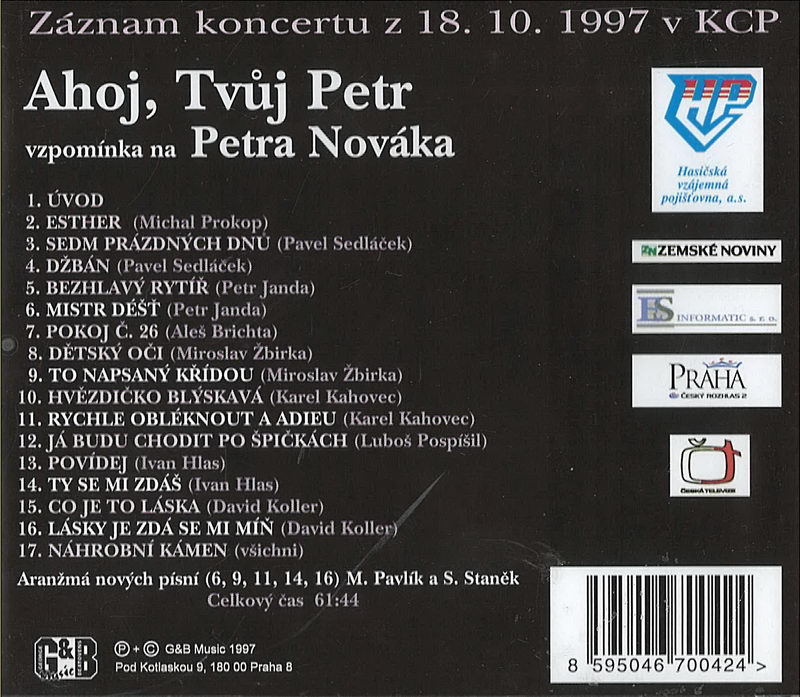Ahoj, Tvůj Petr - vzpomínka na Petra Nováka CD