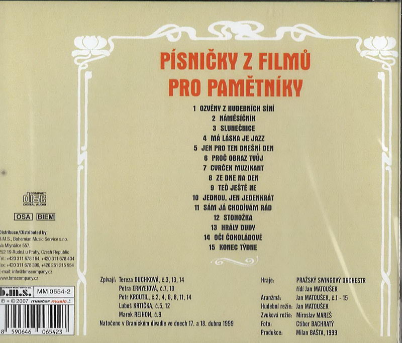 Písničky z filmů pro pamětníky - CD