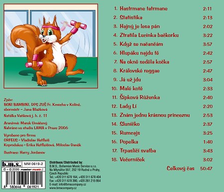 Zpívání s veverkou dětský aerobik CD