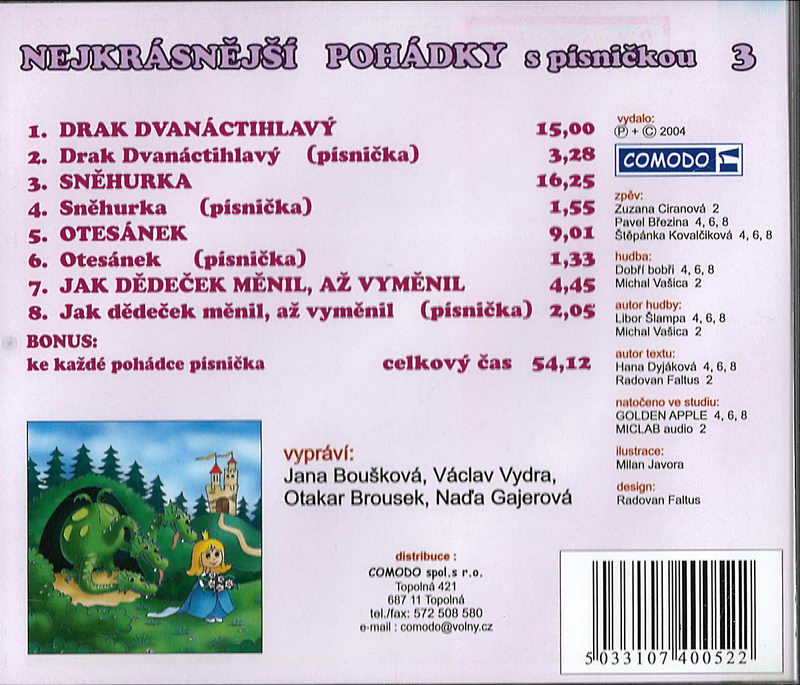 Nejkrásnější pohádky s písničkou 3 - CD