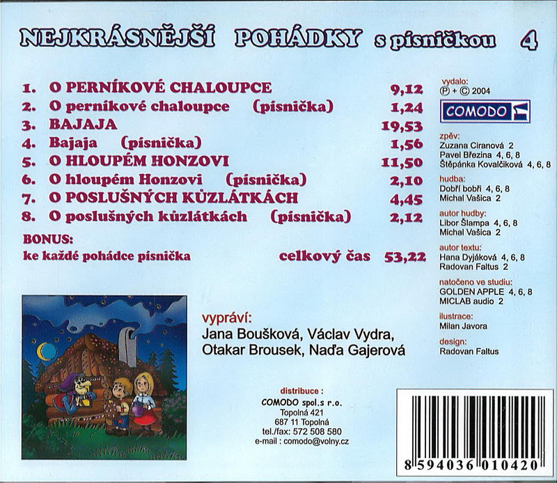 Nejkrásnější pohádky s písničkou 4 - CD