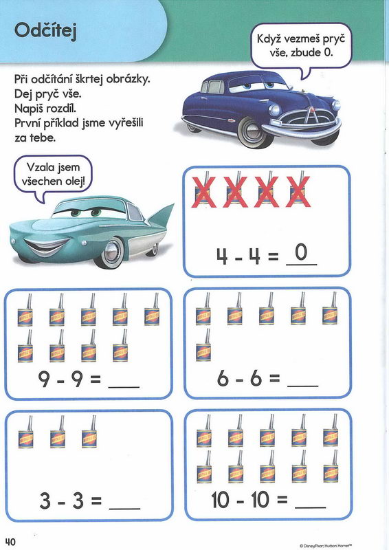 Disney Walt School Skills Odčítání Uč se s námi