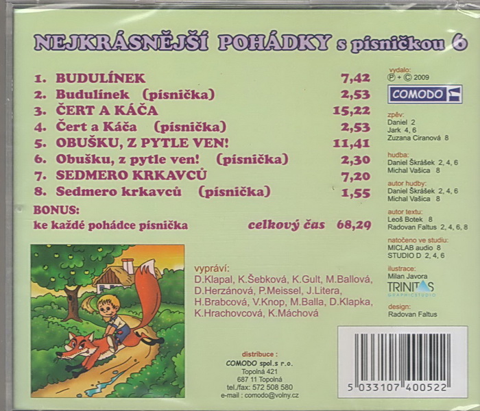 Nejkrásnější pohádky s písničkou 6 CD