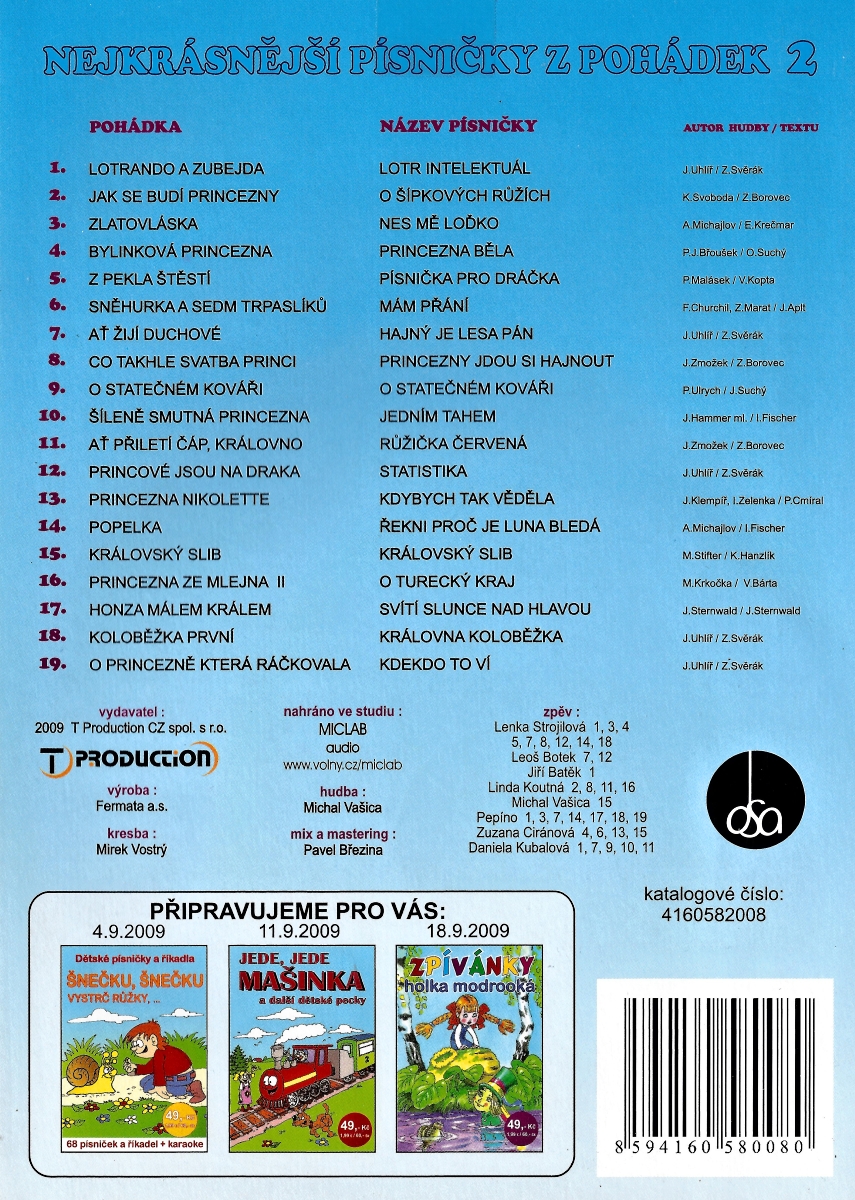 Nejkrásnější písničky z pohádek 2 CD