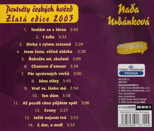 Naďa Urbánková Portréty českých hvězd CD