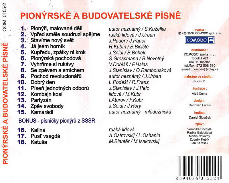 Pionýrské a budovatelské písně - CD