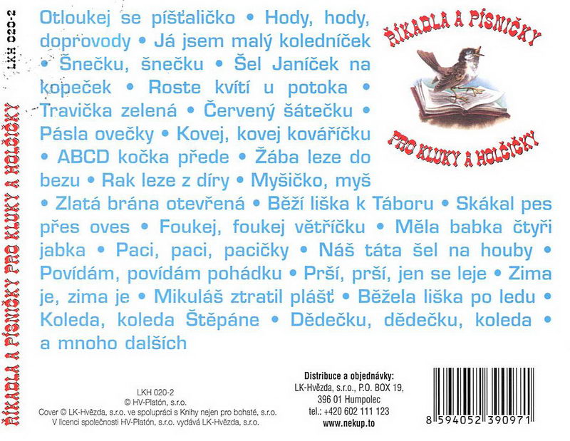 Říkadla a písničky pro kluky a holčičky - CD