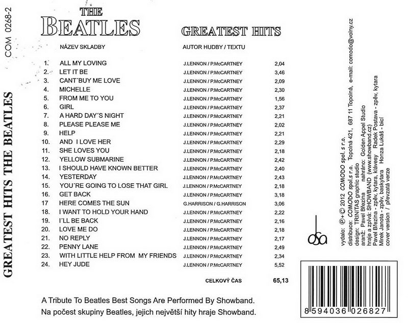 Greatest Hits The Beatles - CD cover