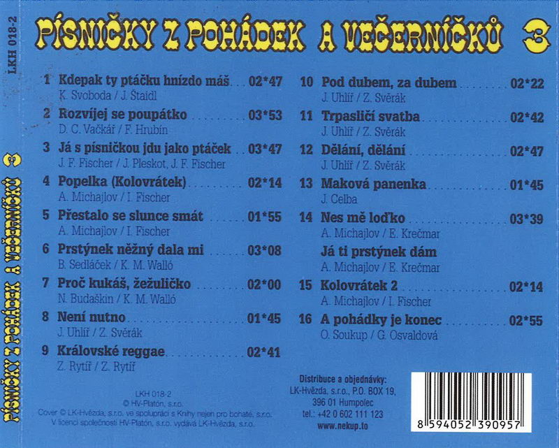 Písničky z pohádek a večerníčků 3 - CD