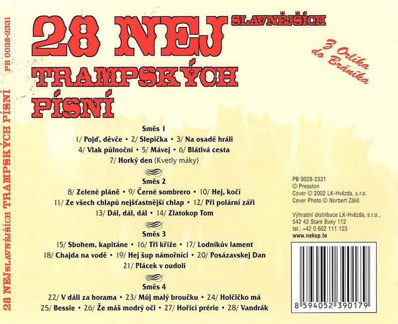 28 Nejslavnějších trampských písní - CD