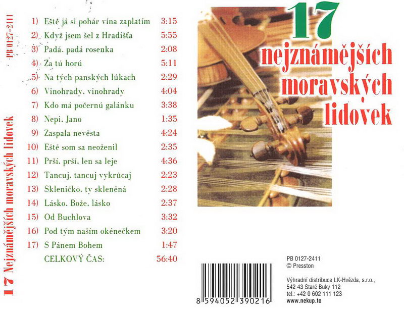 17 nejznámějších moravských lidovek - CD