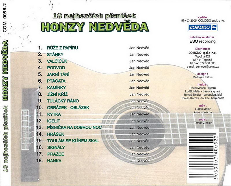 18 nejhezčích písniček Honzy Nedvěda - CD