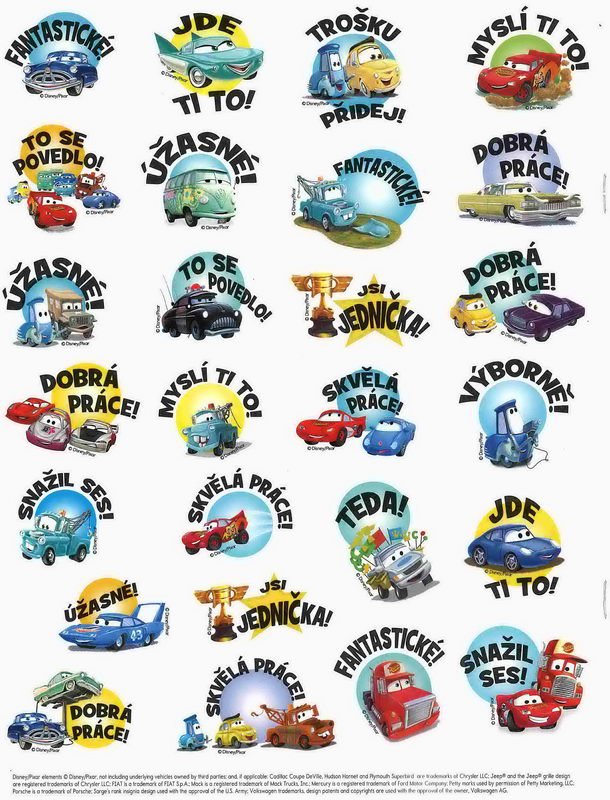 Disney Walt School Skills Album samolepek Cars Uč se s námi