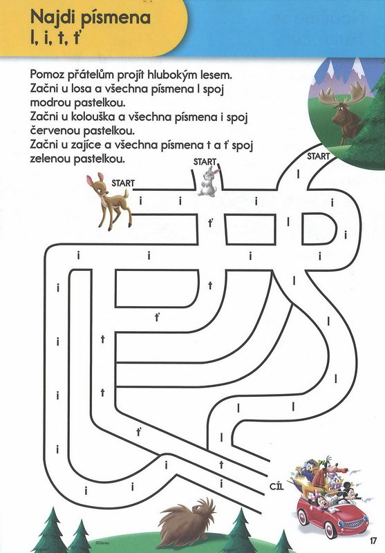 Disney Walt School Skills Malá písmena Uč se s námi