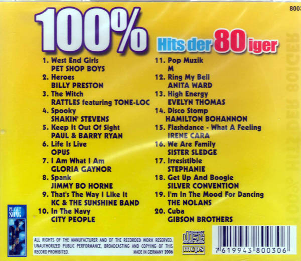 100% Hits der 80 iger - CD