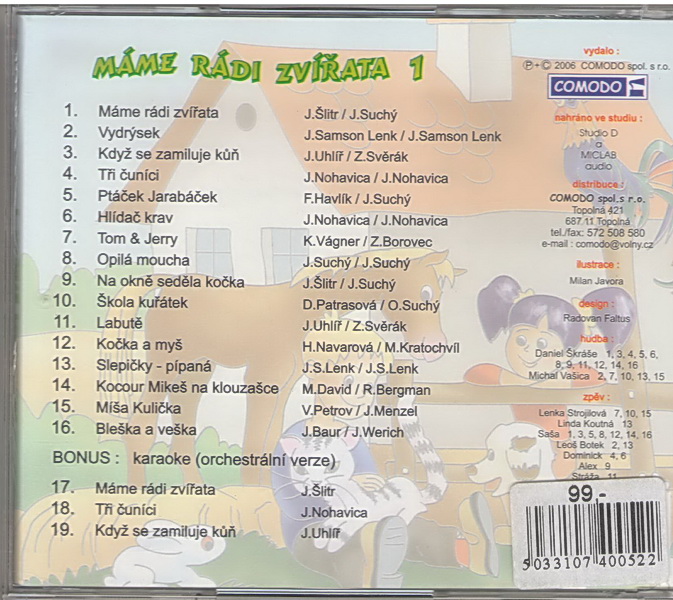 Máme rádi zvířata 1 CD