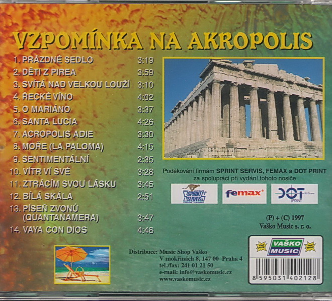 Vzpomínka na Akropolis - CD