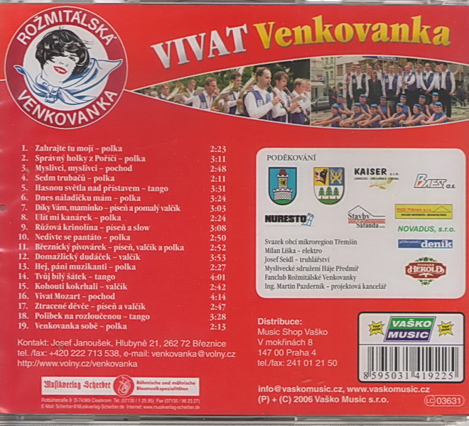 Rožmitálská venkovanka - Vivat Venkovanka CD