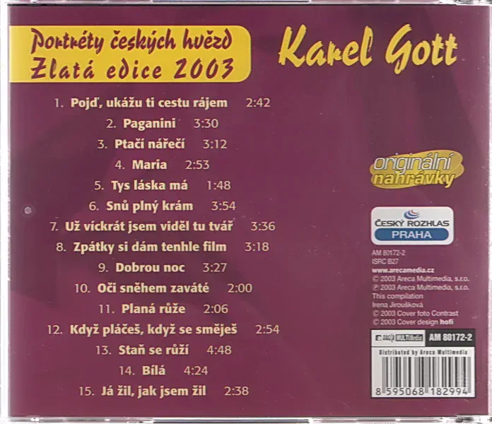Karel Gott Portréty českých hvězd CD