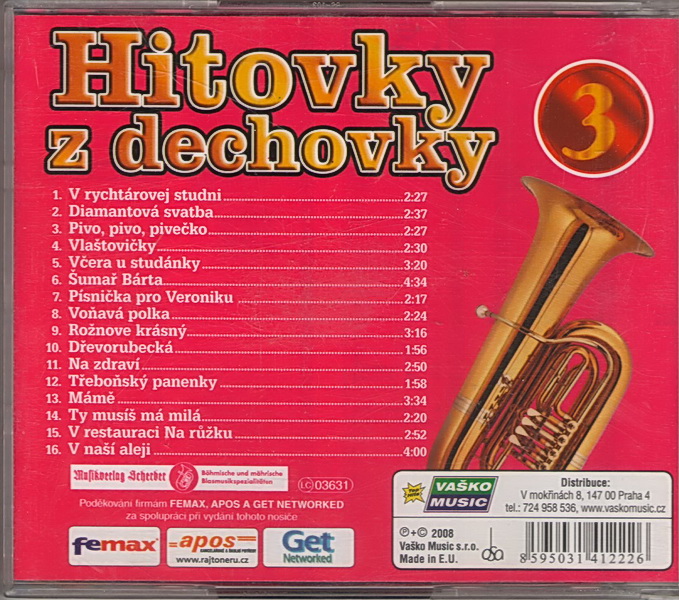 Hitovky z dechovky 3 CD