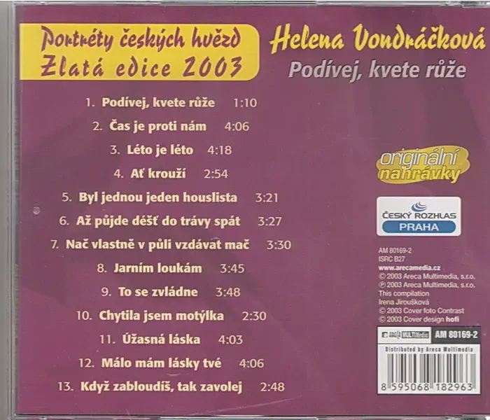 Helena Vondráčková Portréty českých hvězd CD