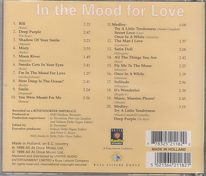 Bill Seaford - In the Mood For Love CD
