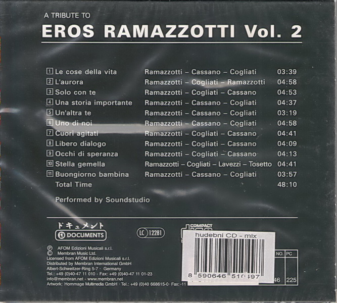 A Tribute To Eros Ramazzotti CD cover