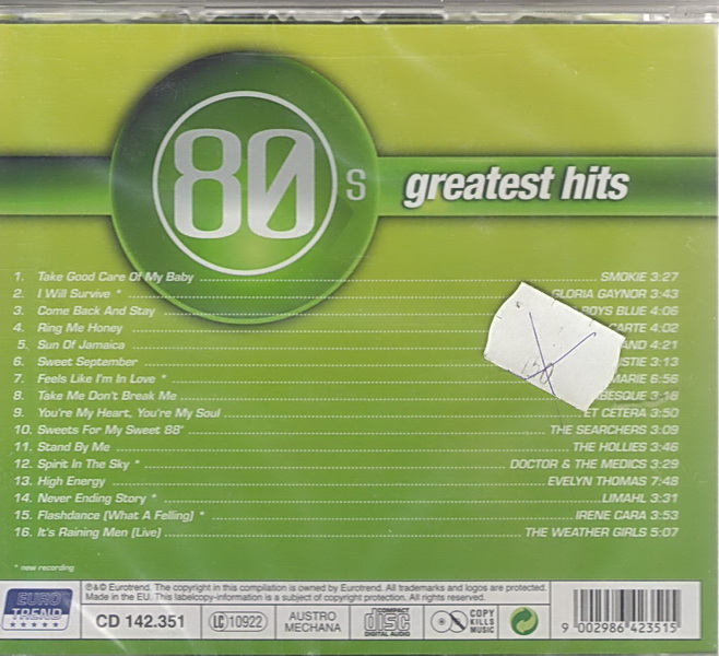 80s greatest hits CD
