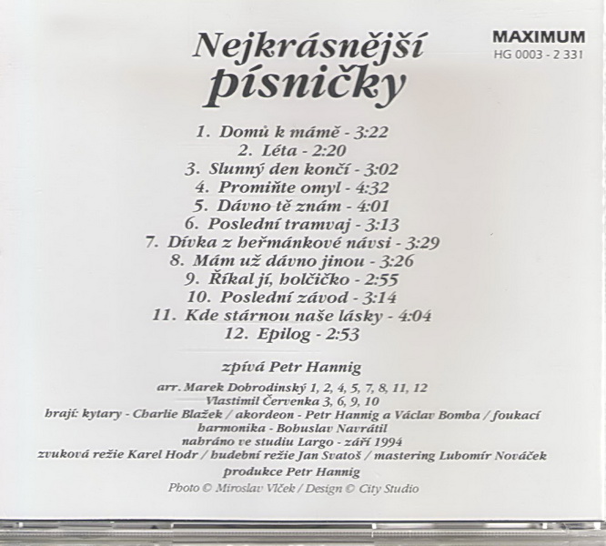 Nejkrásnější písničky CD