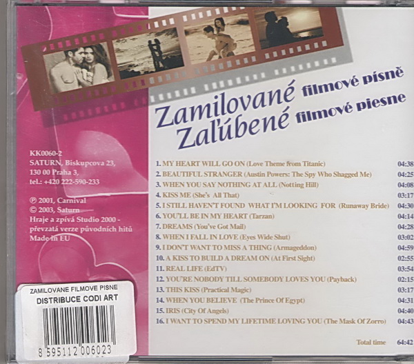 Zamilované filmové písně CD