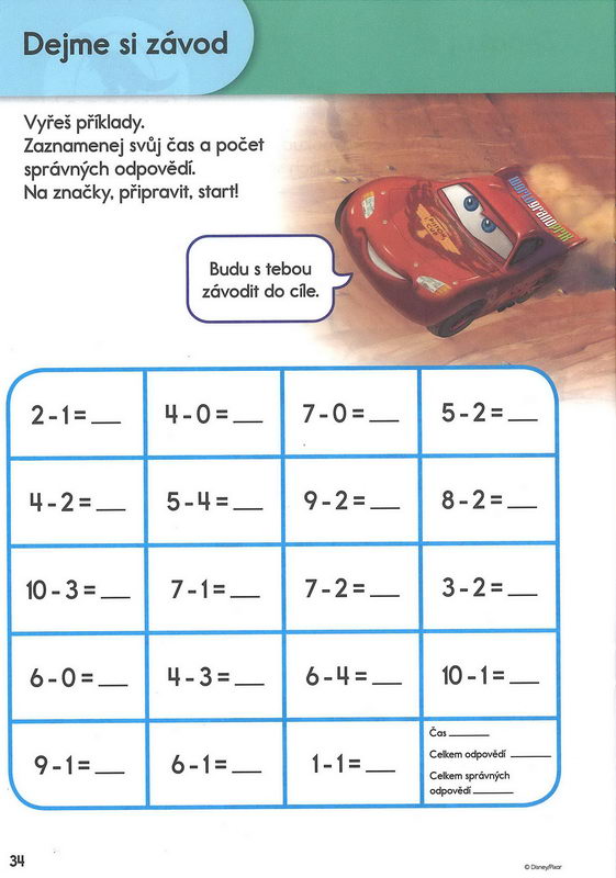 Disney Walt School Skills Odčítání Uč se s námi